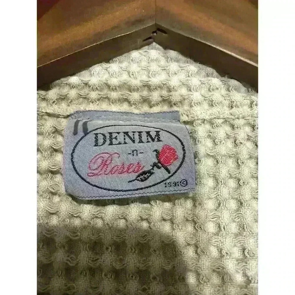 Denim & Roses Womens Waffle Swing Jacket Open Front Gray Lagenlook Layer - Picture 4 of 10